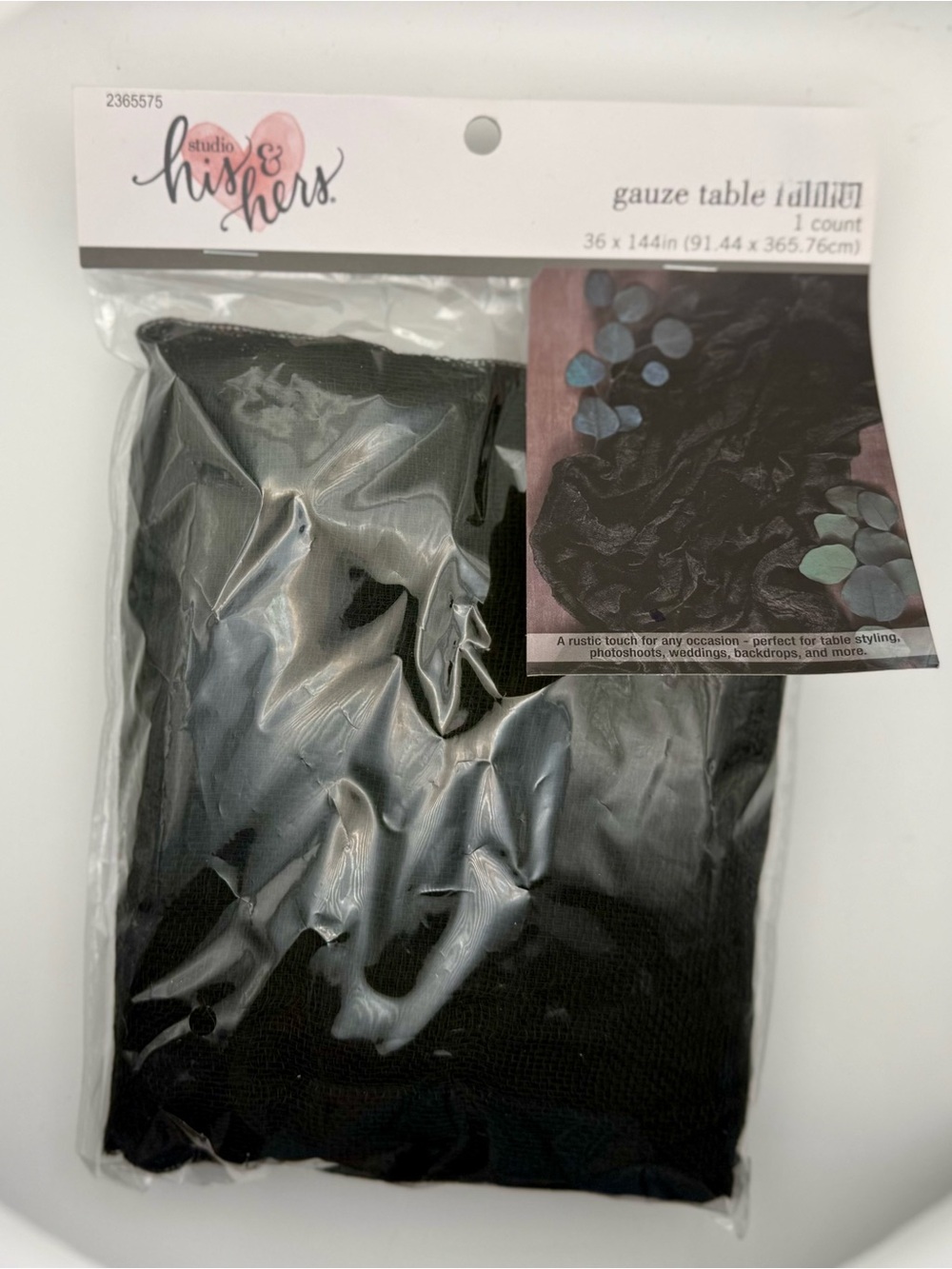 studio his & hers Black Gauze Table Tulle - Party Decoration